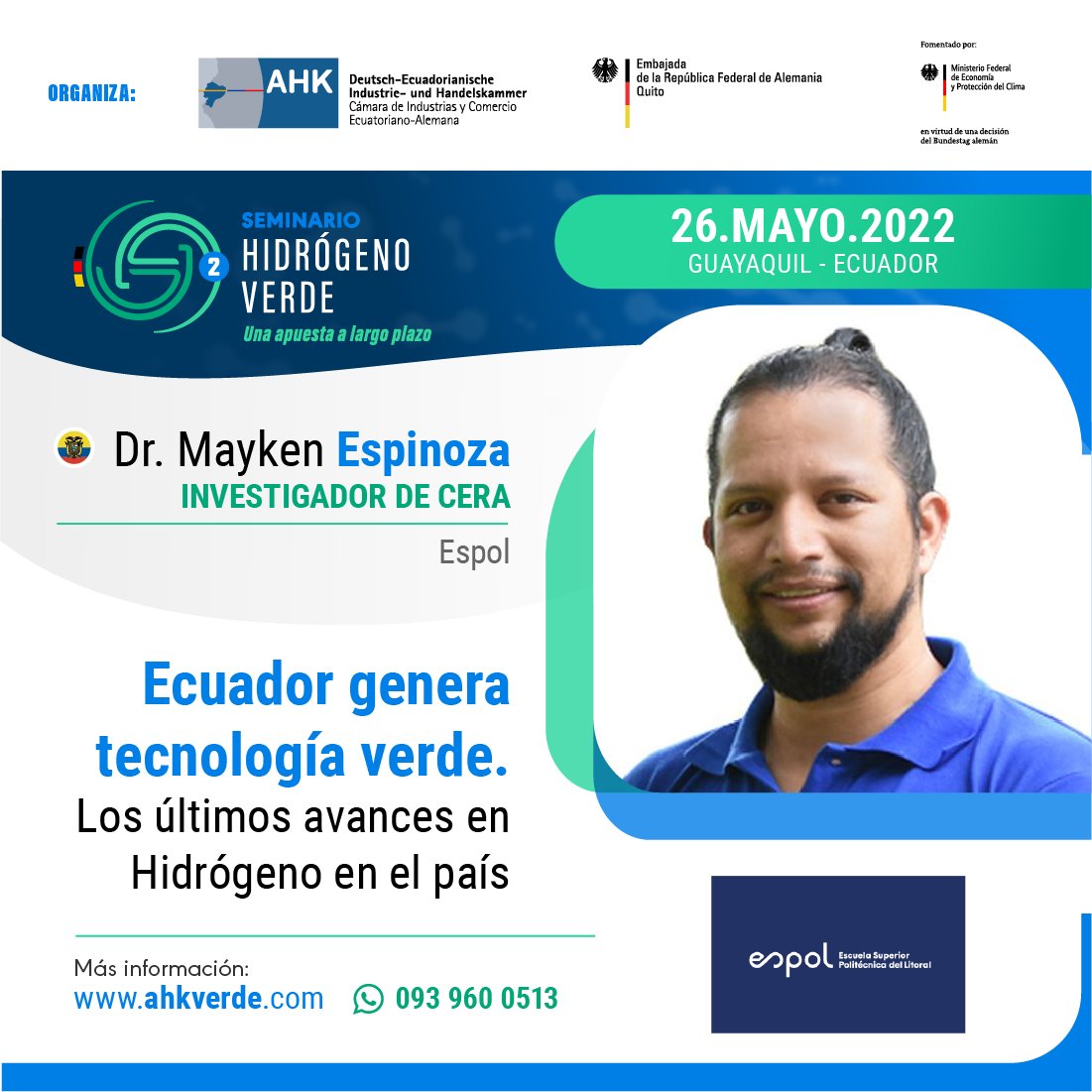Comparto información sobre el seminario en el que participaré como expositor. <a href="/ABREC_ec/">Asociación de Becarios del Ecuador - ABREC</a> <a href="/AepeaE/">AEPEA_EC</a> <a href="/espolfimcp/">FIMCP - ESPOL</a> <a href="/CeraEspol/">Centro de Energías Renovables y Alternativas</a> <a href="/espol/">ESPOL</a> <a href="/cidier_ec/">CIDiER</a>