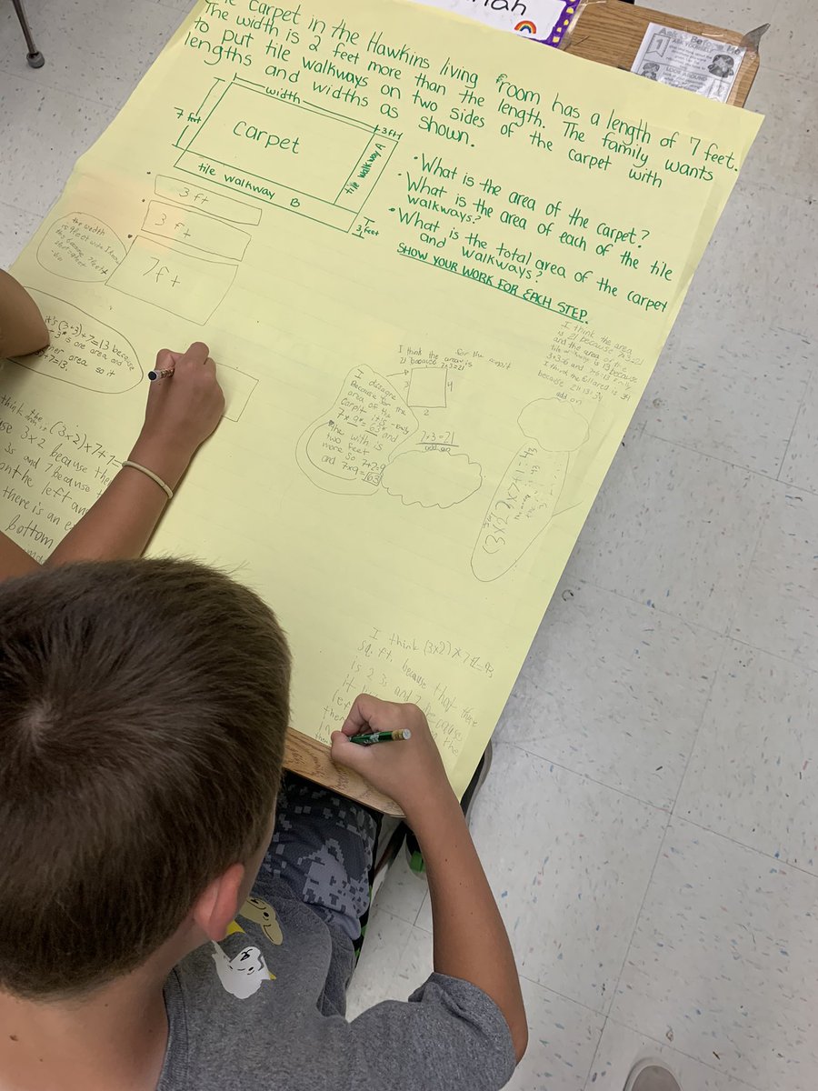 MsDiRico's tweet photo. THANK YOU @MathCoachNicole for introducing “Tabletop Discussions” to my class this afternoon. What an engaging way to really get students thinking! https://t.co/Yqx85lISLU