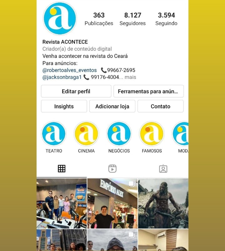 Já conhecem o perfil do Instagram da REVISTA ACONTECE? Sigam @revista_acontece