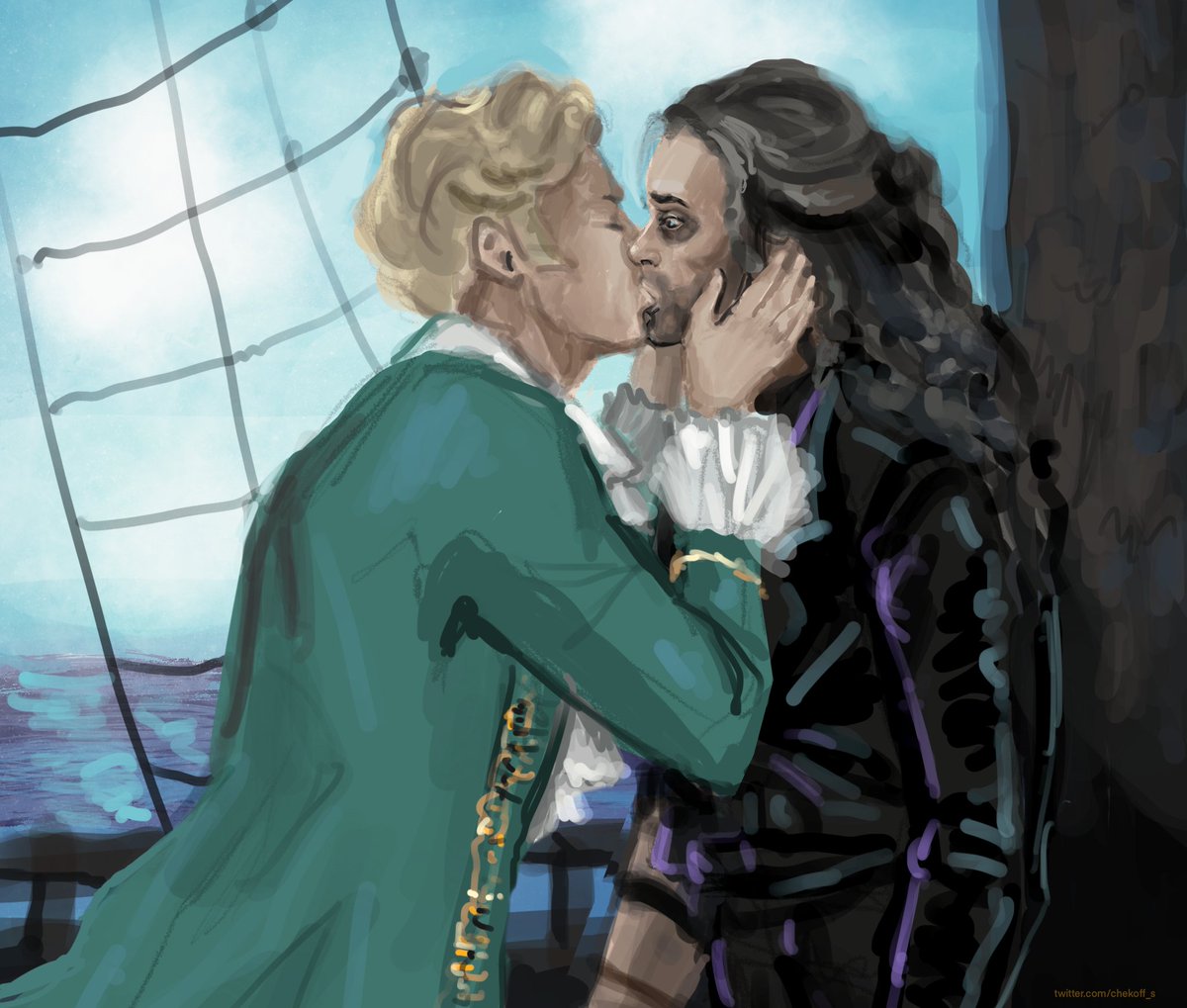 Chekoff_s's tweet photo. "I'm sorry, Ed. I shouldn't have gone without warning."
"It's okay, mate. You don't want to be with me, I get it."
"No! No, Ed! I love you!" 
#blackstede #ourflagmeansdeathfanart #OurFlagMeansGay #OurFlagMeansDeath #blackbonnet https://t.co/Pft0OcPkY5