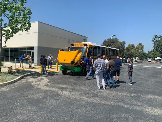 VelocityTrucks's tweet photo. The Ventura County Office of Education (VCOE) hosted Buswest for a presentation and discussion on electric school buses, EV grants, and a demo of Jouley, the Thomas C2 Electric Bus.
#buswest #bw #velocityvehiclegroup #vvg #thomasbuilt #tbb #jouley #evjouley #electricvehicle https://t.co/6eCkmKLvl7