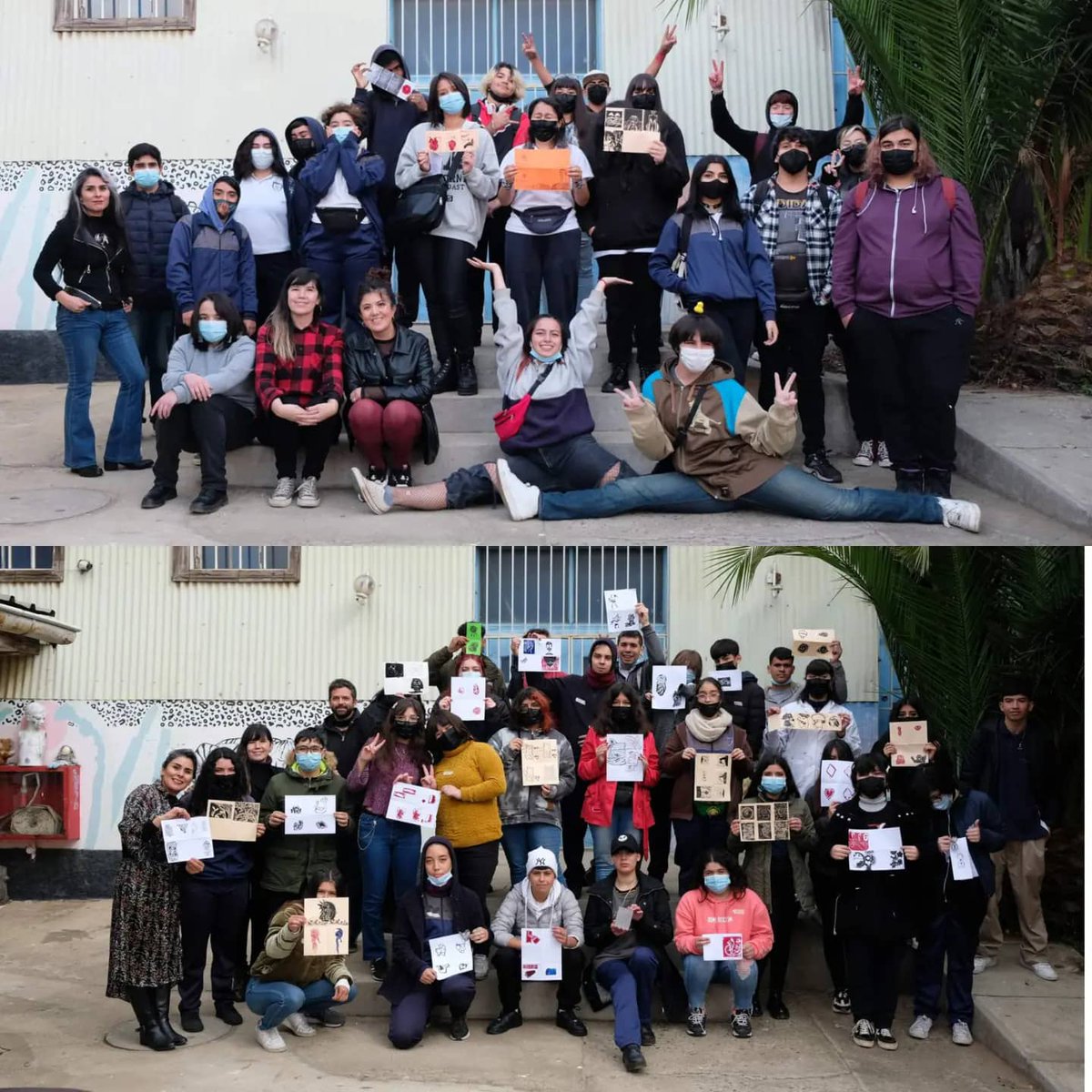 bajvalpo's tweet photo. 💥 La semana pasada finalizó nuestro taller de #Grabado junto a lxs estudiantes del Liceo Técnico de Valparaíso (@somosltv), instancia donde se trabajó en la creación de un fanzine personal bajo la técnica del #Linograbado a cargo de la profesora, Pamela Román. https://t.co/ATswMP6WVz