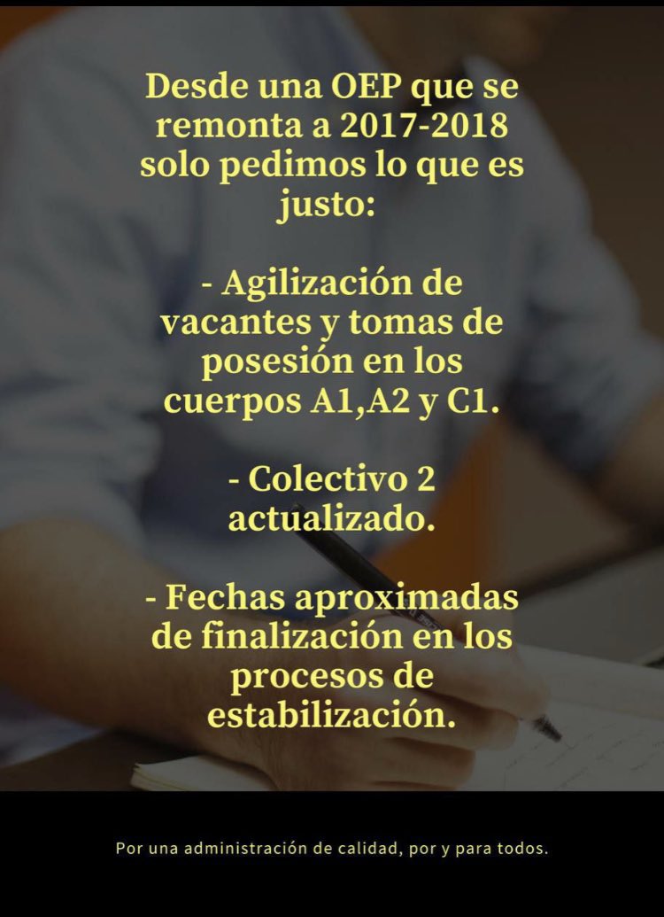 Pepi__Garcia's tweet photo. ¡UNA LEGISLATURA ENTERA Y NADA! Seguimos sin ser llamados con una oposición aprobada hace 1 año y ustedes llamando de los colectivos desactualizados, compañeros con plaza en PARO!
#Colectivo2Ya
#opositoresquemados 
@anamariavielba 
@nataliamar2030 
@JuanMa_Moreno 
@eliasbendodo https://t.co/ZFExX4mEQq