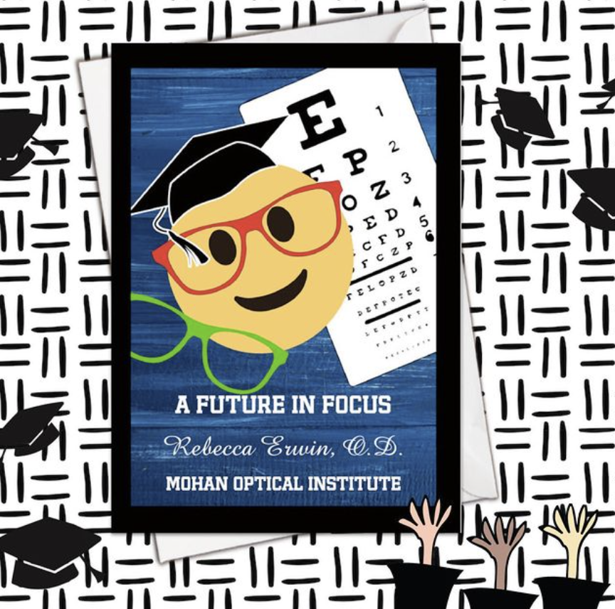 gcuniverse's tweet photo. The future is in focus for Optometry grads 🤓 customize with your grads name and school #graduation #optometry #doctorofoptometry #graduationcard #anycardimaginable #gcuniverse #wevegotacardforthat card by GCU artist @shoaffballangercards product id 1734062 https://t.co/94M9bvrbQS