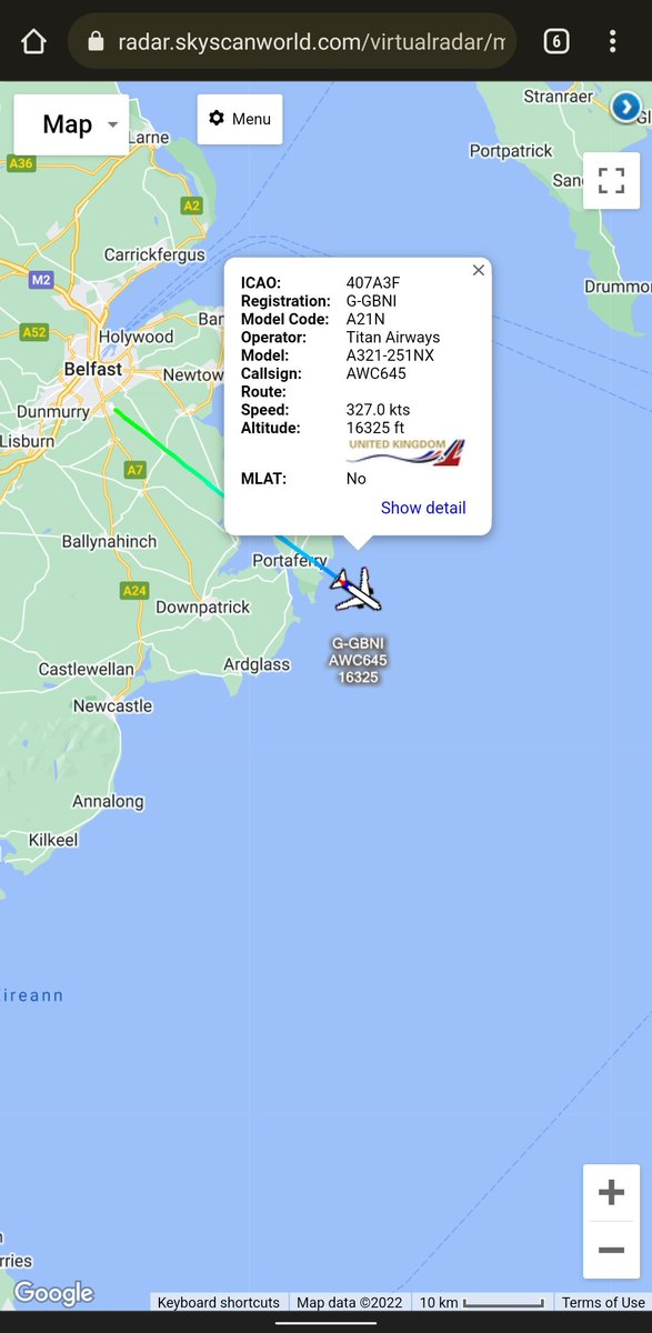 scan_sky's tweet photo. Titan Airways ๐ฌ๐ง - A321-251NX - G-GBNI - #AWC645
Aboard Is #BorisJohnson Returning To London After Crisis Talks In #NorthernIreland Regarding The #NorthernIrelandProtocol. https://t.co/a5SJNhIffJ