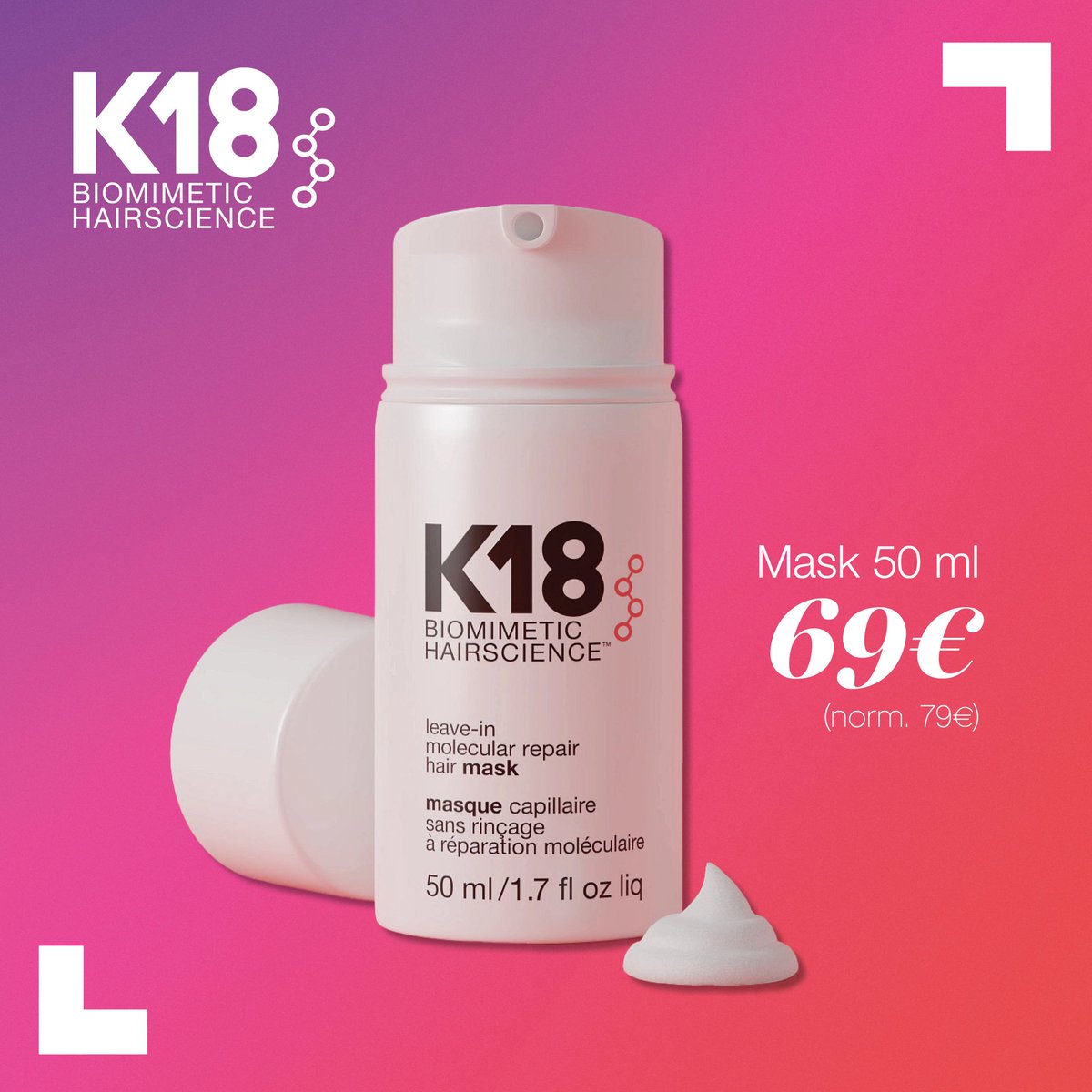 ParturiF's tweet image. Hyllyt täydennetty jälleen myös K18-peptidellä 🌸

Kevään kunniaksi nyt huikea kampanja:

🌸50ml maski 69€ (79€)
🌸15ml maski 29€ (32,90€)

Tervetuloa ostoksille, meiltä löydät kaikki tärkeimmät tuotteet rakennevaurioituneille hiuksille!
#floko #k18hair