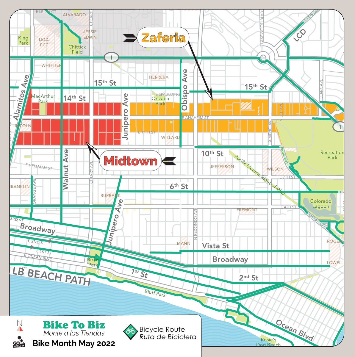GoActiveLB's tweet photo. Happy riding and happy Bike Month! Make it a great week and don't forget its National Bike To Work Week! https://t.co/62Sx3EKkOu #LBBikeMonth2022 #GoActiveLB #BikeFriendlyBiz https://t.co/yYWXmMSF6P