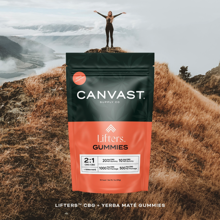 CanvastSupplyCo's tweet photo. Your beloved CBD gummies just got a MAJOR upgrade.⁠ Our Lifters™ CBG Gummies now feature a full-spectrum blend focused on CBG, CBD, and the added benefit of 50mg of Yerba Maté per gummy. Lifters™ gummies uplift and energize, like caffeine without the side effects. https://t.co/c3re8eyHgl
