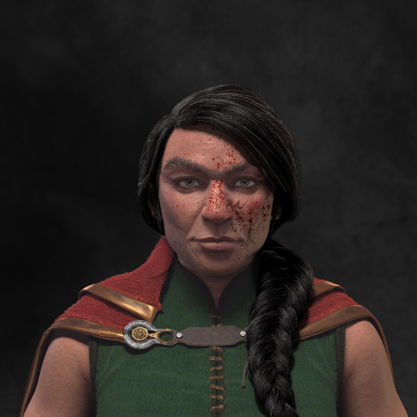 KingdomDwarves's tweet photo. Blood spatter, braided hair, and an altered cape! Can't wait to show you more.

💥TWO💥 days until Female Dwarves!

Win 2k $KCRWN:
1️⃣ Follow @KingdomDwarves 
2️⃣ RT &amp; Tag 2 frens
3️⃣ Show us your favorite KOD dwarf!
Winner TBA 24h https://t.co/fwVQi3ap6q
