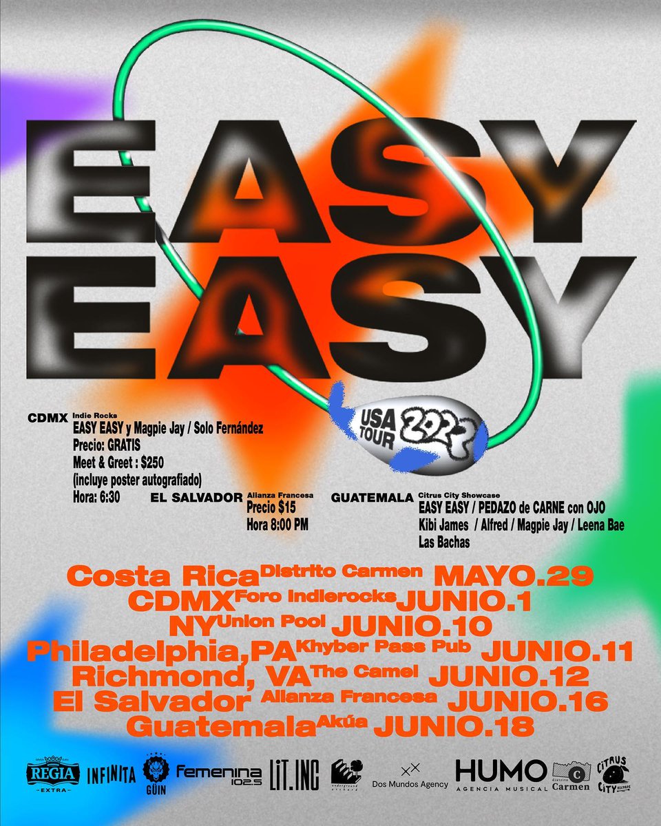 easyeasyband's tweet photo. OK OKK, HOLA A TODXS! EHHH… PUES TENEMOS TOURRRRRR 🥵👀

Después de mucho tiempo nos presentamos en varias ciudades de Latinoamérica y por primera vez en USA - damnnnnn • Gracias a todos los que hacen el tour posible 💥

preventas x anunciarse >> https://t.co/cpTtWPqRM0 https://t.co/oTdrb5H0iU