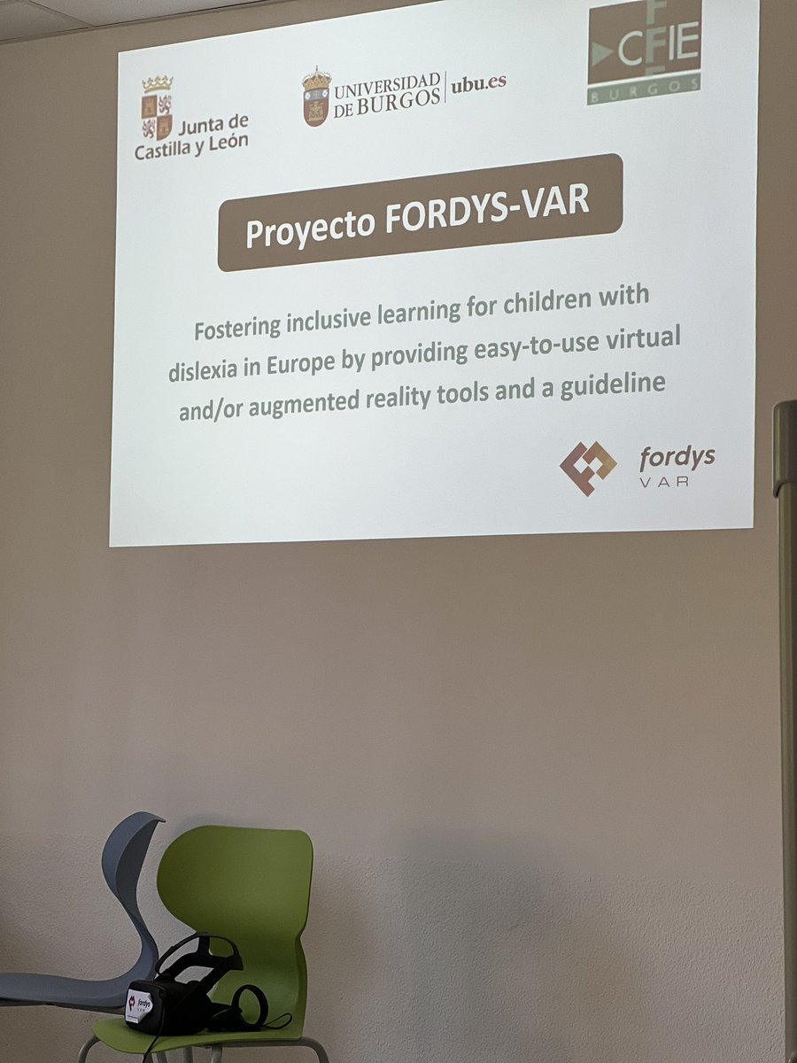 fordysvar's tweet photo. El proyecto @fordysvar fordysvar continúa su difusión 

Hoy en el curso “Realidad Virtual y Aumentada como tecnologías emergentes de apoyo a estudiantes con dislexia” dirigido a docentes de #EducacionInfantil #EducacionPrimaria y #EducacionSecundaria en @cfieburgos 

@sepiegob https://t.co/c9up3qBjQQ