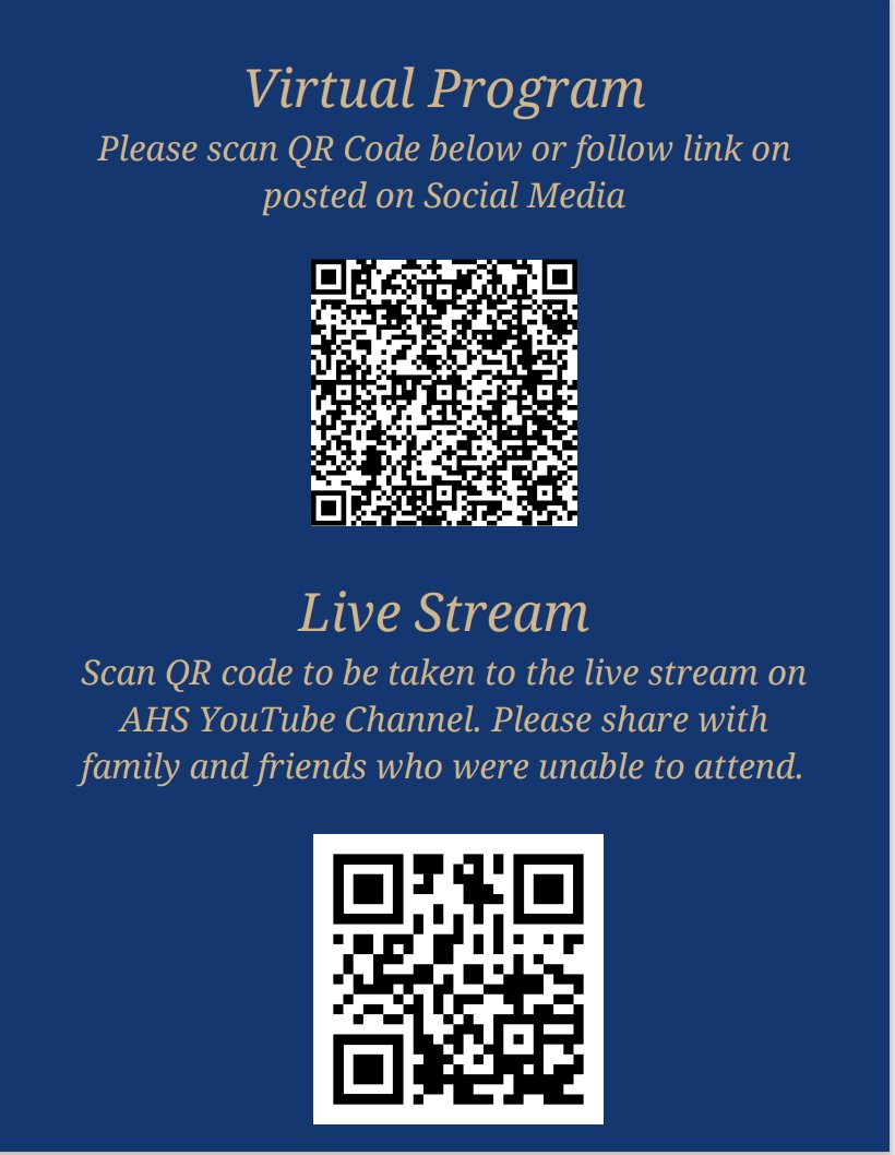 ApalacheeHS's tweet photo. Honors Night program and livestream https://t.co/TfHDU6KdmO