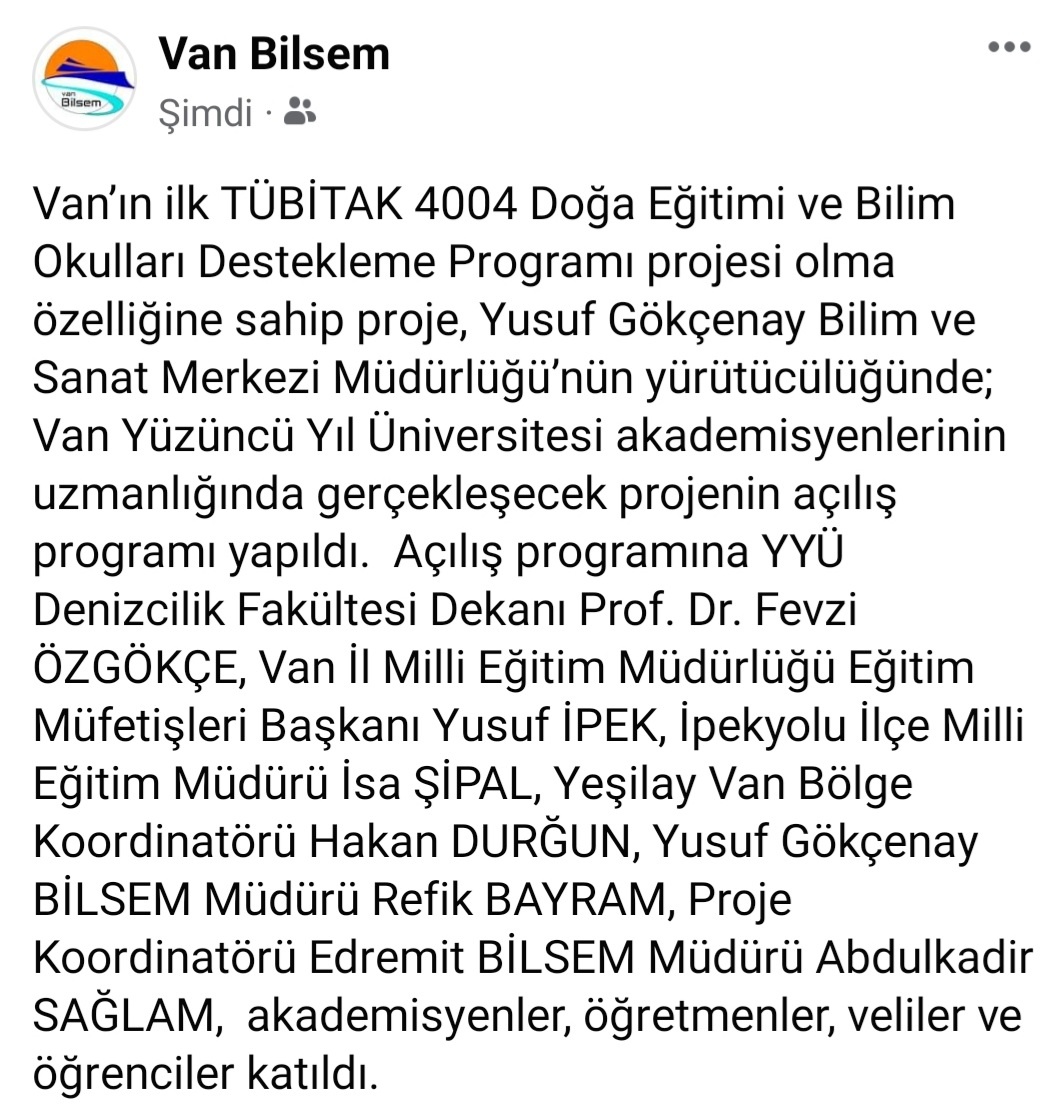 Van Yusuf Gokçenay Bilim ve Sanat Merkezi (@vanbilim) on Twitter photo 