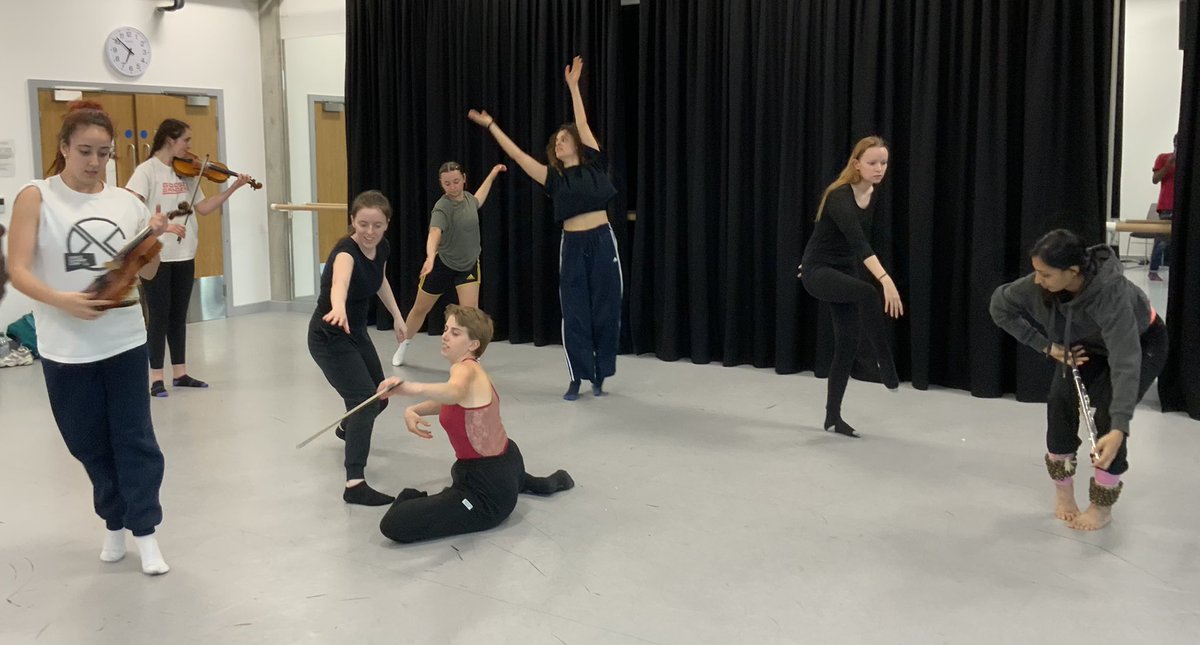 LeedsDrama's tweet photo. The very excited faces of @NorthernSchool’s Antonio Bukhar &amp; @LeedsDrama @handlerincarter &amp; @EilonMorris, finally got our students in the same room to play ❤️ #collaboration #ActorMusician #ContemporaryDance https://t.co/jwFhQDfGmh