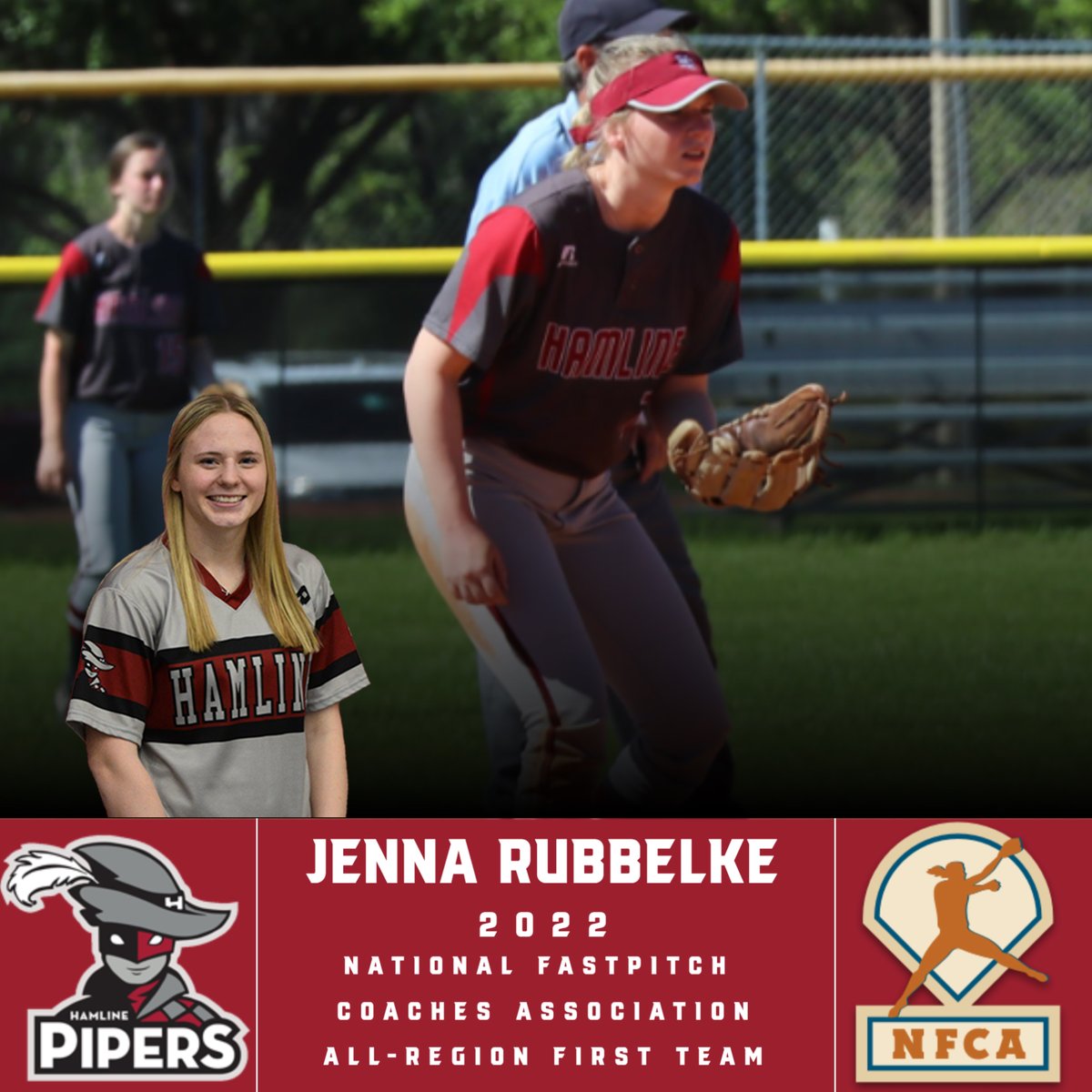 HUPipers's tweet photo. W 🥎 | Jenna Rubbelke Named to the 2022 NFCA All-Region First Team!!!! 

📰 https://t.co/qmlrmzieGs https://t.co/fONftTk6nI