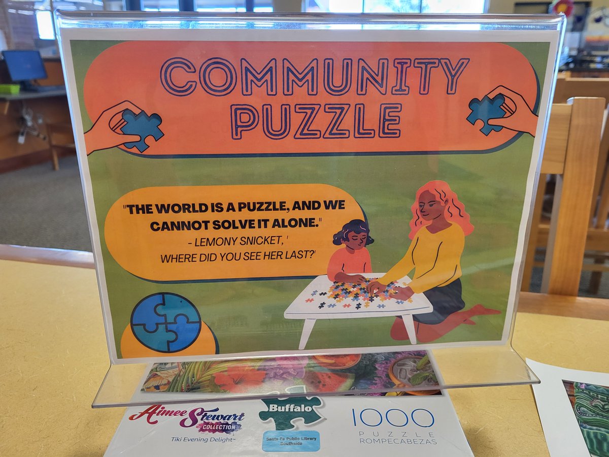 sfpl's tweet photo. DID YOU KNOW that #SouthsideLibrary has puzzles that can be borrowed and tables for the community to work on puzzles together? If you love puzzles, come on by!
#Jigsaw #JigsawPuzzles #PuzzleBuddies #CommunityPuzzle https://t.co/Zk8MBvBKZV