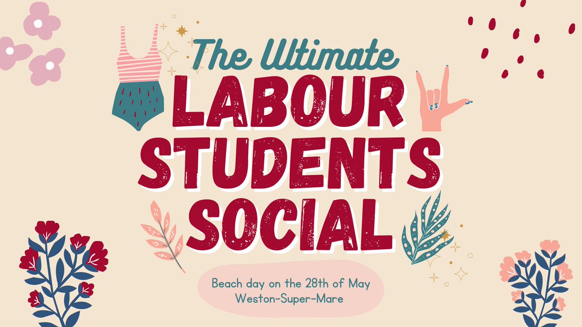 anasdayehh's tweet photo. Ready for the Ultimate Labour Students Social? 😍

For the first time in years, 10 University Labour Clubs are coming together for a beach day, where we’ll be discussing everything from politics to fish and chips!

Fill out the RSVP form, and we’ll see you there! 🏖🌹 https://t.co/wTE5xVvF3p