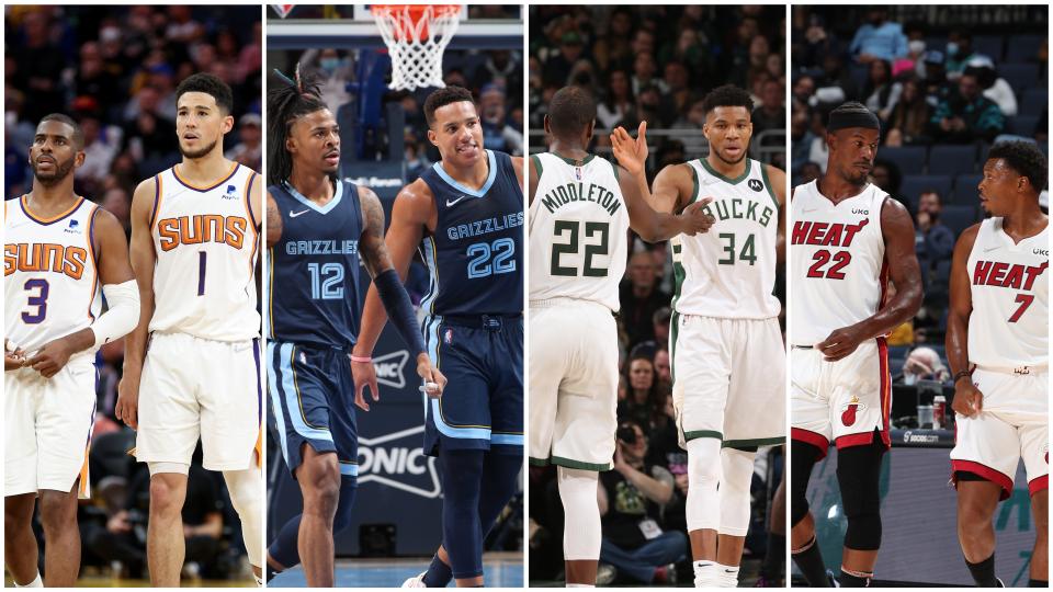 umbrellauni's tweet photo. NBA Final Four – Conference Championships Predictions. Who is going home with it all?

https://t.co/7WQMex82BH 

#NBA #nbaplayoffs2022 #NBAFinals2022 #NBAFinals #bucks #minnesota #heat #miami #miamiheat #suns #philadelphia #Grizzlies https://t.co/0VllFjKxy8