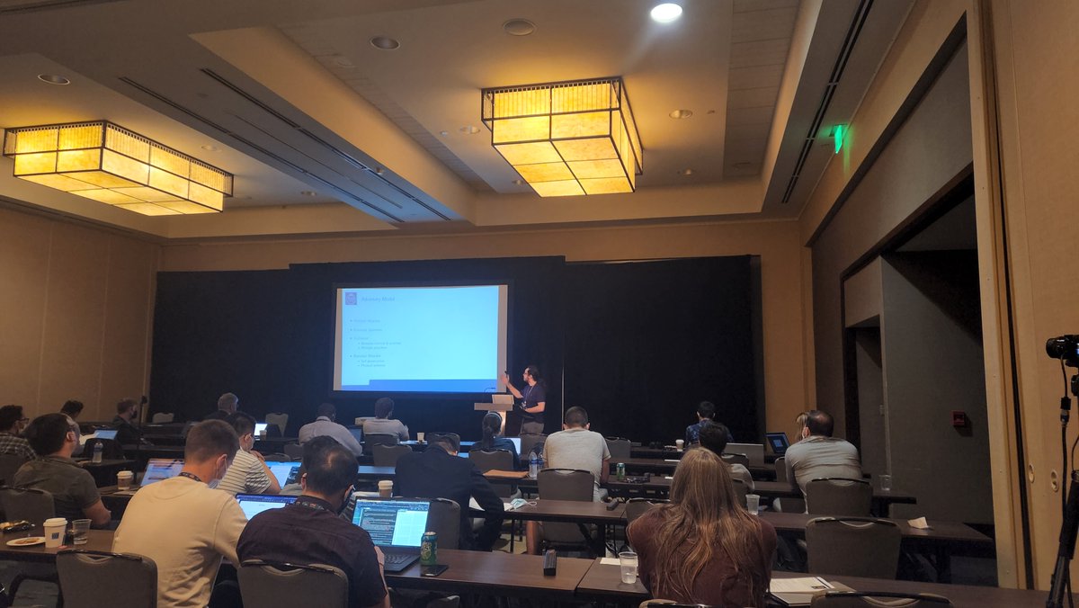 acm_wisec's tweet photo. Session 2 on Vehicular Network Security just started. Watch live stream: https://t.co/XaGdhiNwvH
#WiSec2022 https://t.co/8DPuJSZp6M