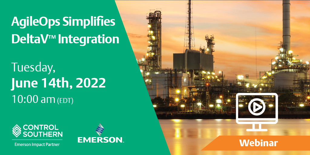 ControlSouthern's tweet photo. WEBINAR: Learn how new functionality in AgileOps improves automatic alarm mapping with DeltaV.  Learn More and Register: https://t.co/kVS6x7RZlU #agileops #deltaV #emersonimpactpartner https://t.co/nE3AteJOrF