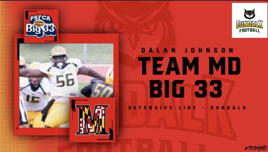 Congratulations to <a href="/Dalan56/">Dalan Johnson</a> on his <a href="/Big33MD/">Team MD Big 33</a> selection! 
#BeatPA 
#OwlsUP