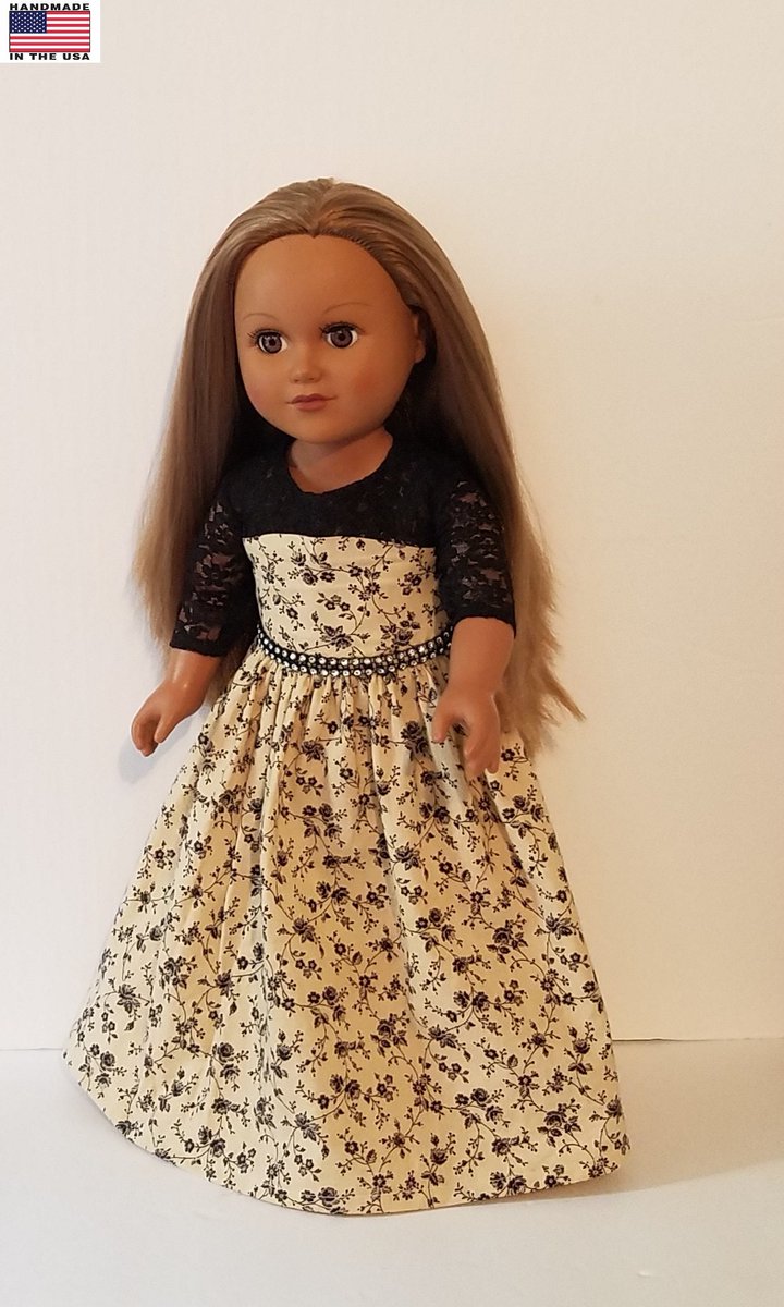 Every time I finish a dress, I am in love with it! #birthday #beige #easter #blackdolldress #sale #promdolldress #sparkledolldress #agdollclothes #handmadedolldress #lacedolldress #blackeveningdress #blingdolldress etsy.me/39mKCeu