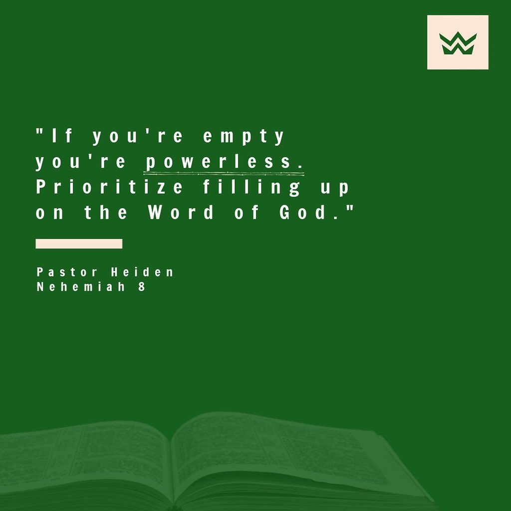 HeidenRatner's tweet image. ⛽️📖 We are filling up on God’s Word all week. Invite you to join us! “If you’re empty… you’re powerless.” #WALKChurch #timeintheWord #fillitup #gasinthetank #letsgo
