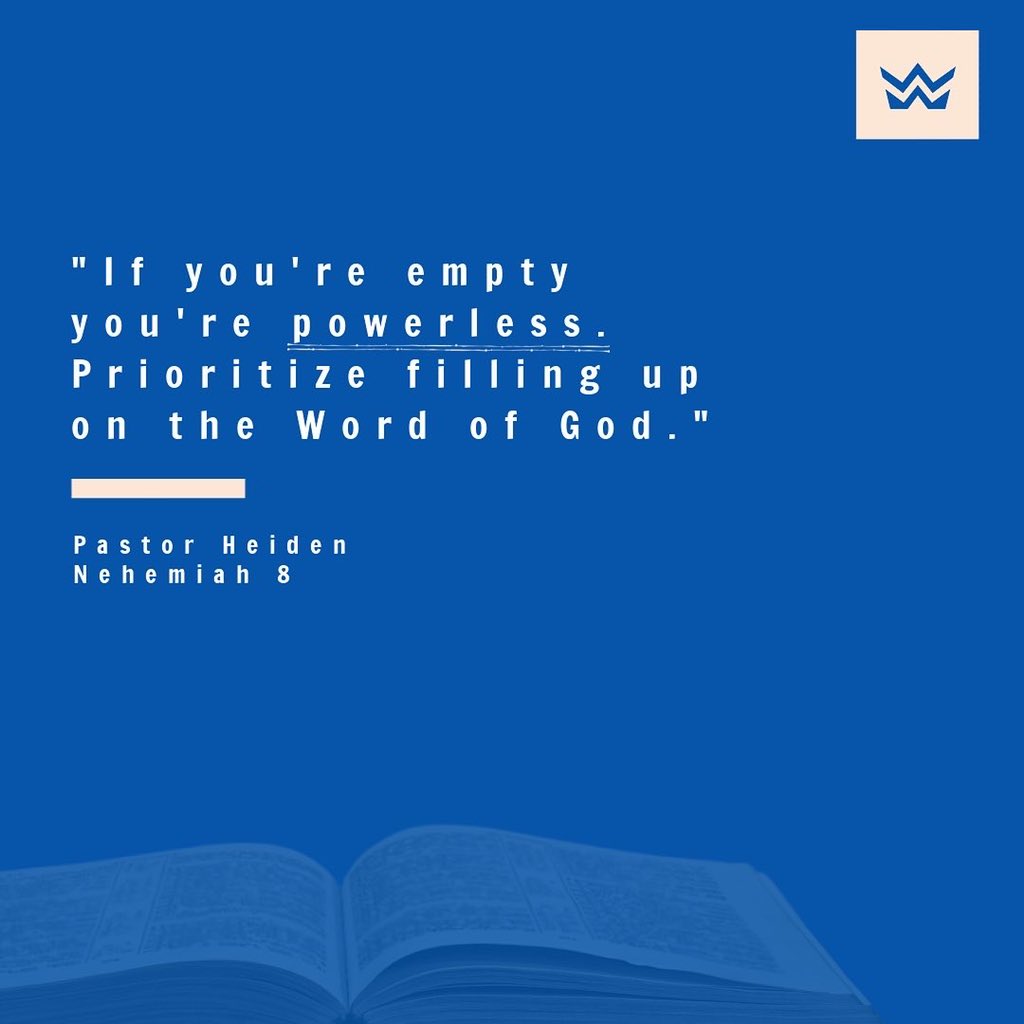 HeidenRatner's tweet image. ⛽️📖 We are filling up on God’s Word all week. Invite you to join us! “If you’re empty… you’re powerless.” #WALKChurch #timeintheWord #fillitup #gasinthetank #letsgo