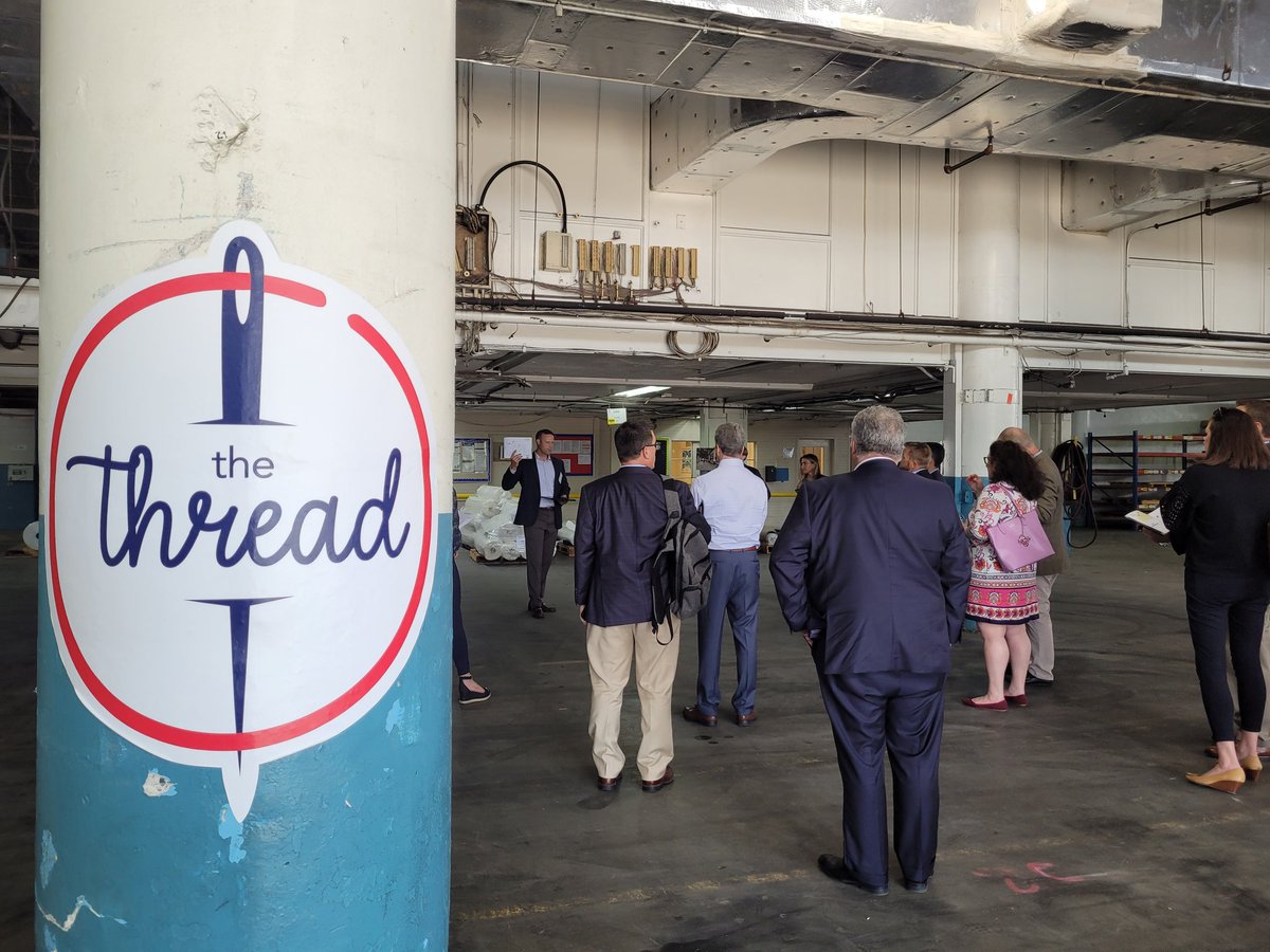clt_alliance's tweet photo. Our meeting is concluding with a tour of downtown Rock Hill's newest mixed-use space, The Thread, which will be under construction soon.

@thekeithcorp @littleonline @ChoateCo https://t.co/deWaLhprAb