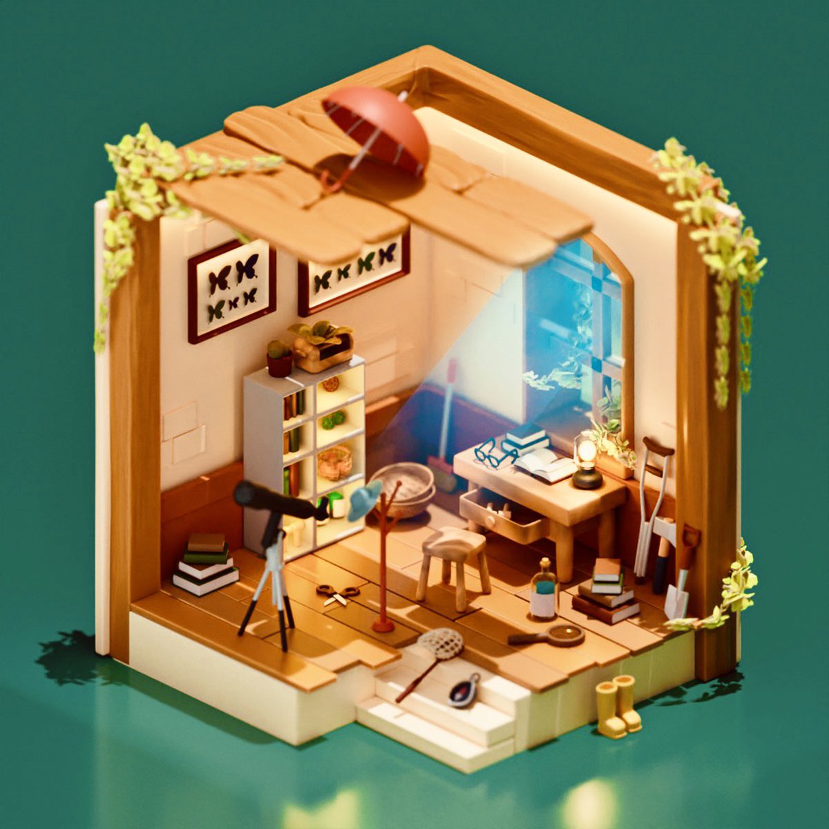 corabbitfamily's tweet photo. little Secret base🦋
#blender #b3d #littleroom #lowpoly #3dart https://t.co/aJRNKiRR7Q