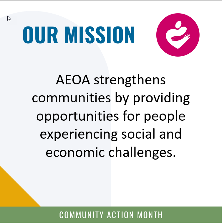 aeoa_official's tweet photo. It's #missionmonday! AEOA's mission is based on the belief that all people should be treated with respect and given the same opportunities to achieve self-sufficiency. https://t.co/QFiTvrEjBl