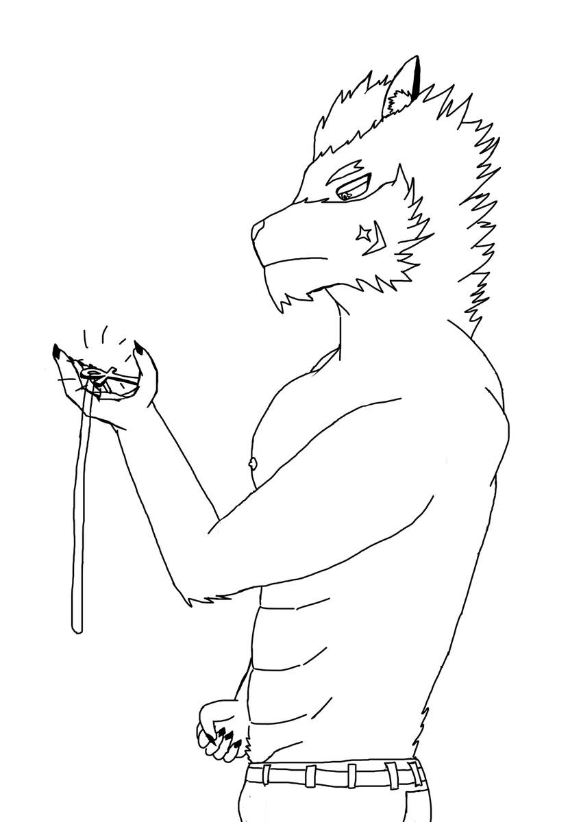 畫進度到這裡，之後會繼續畫，獸設已經想好要什麼名字了，就叫星沙吧😁😁