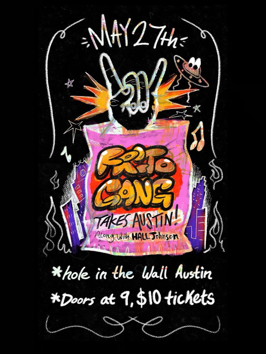 FRITOGANG TAKES AUSTIN!
ALONG SIDE @halljohnsontx
ALL INFO ABOVE - LETS GET IT!
S/O <a href="/herecomestheart/">☃︎</a> FOR THE FLYER 🔥