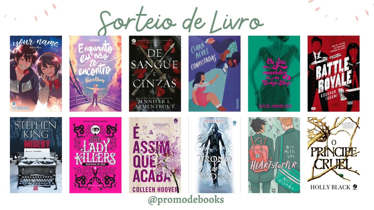 promodebooks's tweet photo. 📚📚 Sorteio de Livro 📚📚

🏆 Prêmio:
✨ UM Livro dentre as opções da imagem!

↪️ Regras:
• Seguir @promodebooks
• Dar RT nesse tweet (sem citar)
• Dar RT no fixado da página 

Resultado: 29/05! 🍀📚 https://t.co/nAeFgsLtig