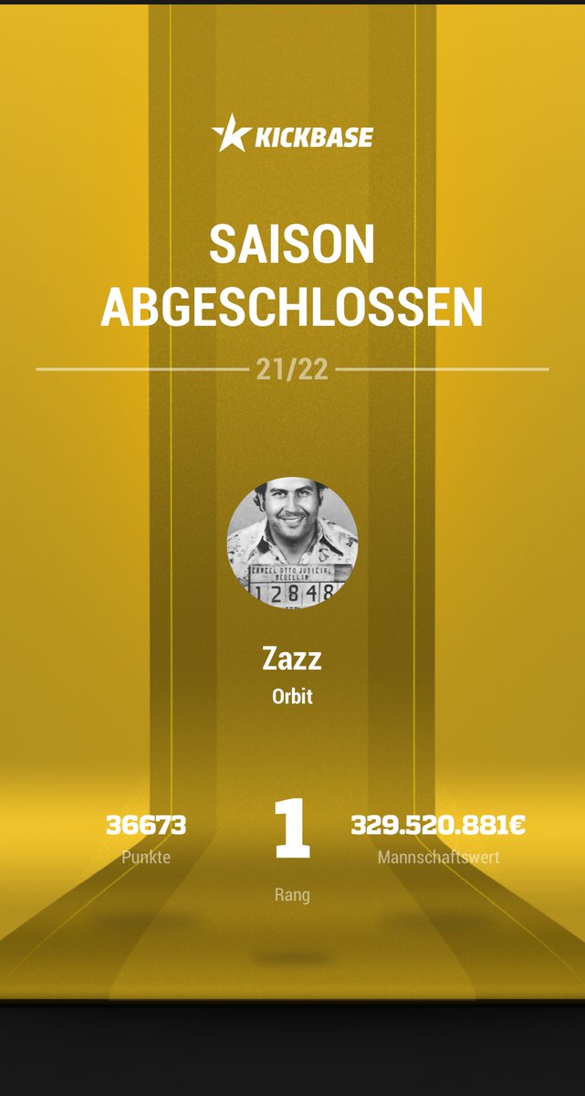 Zazzbuck1's tweet photo. Juhuuu auf der 1. gelandet🔥 ⁦@KICKBASEAPP⁩ ⁦@KickbaseKing⁩ ⁦@theKickbaseOne⁩ ⁦@maroto_luca⁩ https://t.co/33Tp6axUF6