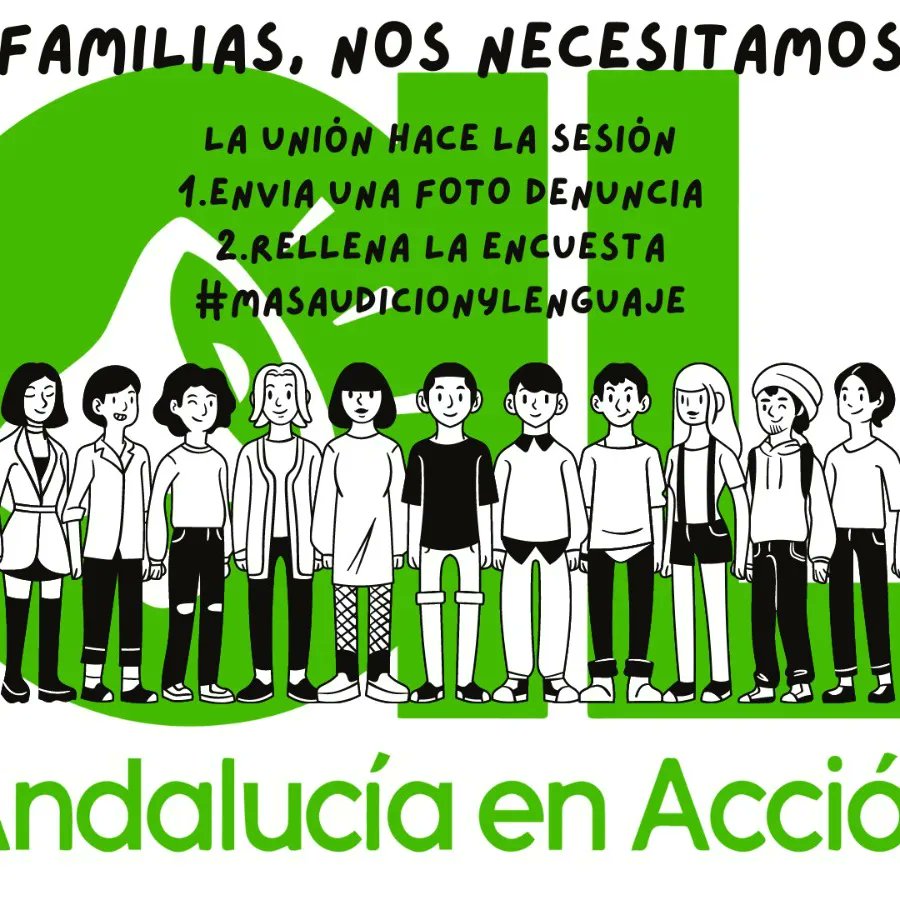 Familia de alumnado con NEAE, ¡nos necesitamos! Si tu hijo/a es atendido por el maestro/a en Audición y Lenguaje de su colegio, es posible que pienses que esta atención es deficiente. Ayúdanos a visibilizar vuestra situación para poder denunciarla. Para ello, os pedimos 2 cosas: