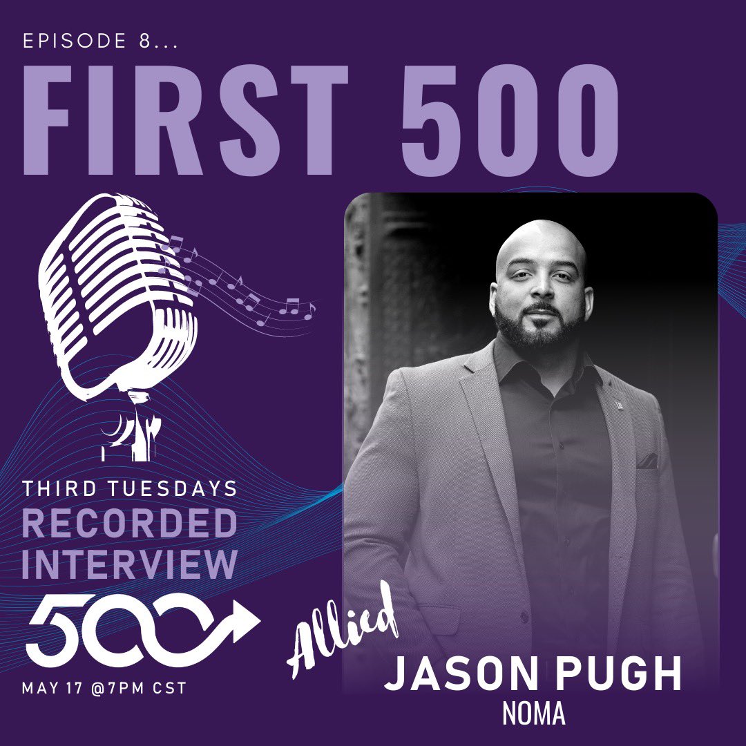 _FIRST500's tweet image. Tune in TOMORROW to Episode 8, an allied interview with @JPugh15 of @NomaNational and @gensler_design to hear about the organization changing the design industry for minorities! With more than doubled membership in the last decade, you don’t want to miss this! #NOMA #FIRST500