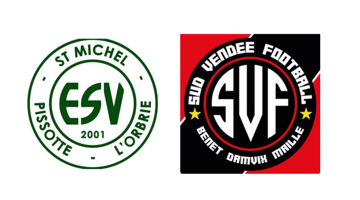 FootLogos's tweet photo. Concours #85
#Vendée

1/16ÈME DE FINALE - MATCH 11

Entente Sud Vendée (ESV) - Sud Vendée Football (SVF)

On vote dans le tweet ci-dessous ⬇️

Et n'oubliez pas qu'on vote pour un logo, pas pour un club ! 😉 https://t.co/7gBSs4Syhd
