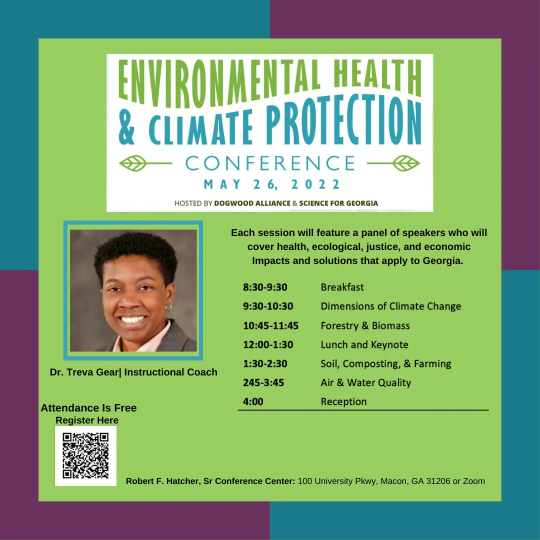 Meet Dr. Treva Gear. Dr. Gear, an instructional coach at Lowndes HS, will be discussing “A Rural Community’s Fight Against the Wood Pellet Industry in Real-Time” at the Environmental Health & Climate Protection. Hosted w/ @DogwoodAlliance. Tap to register! bit.ly/EnvHealthGA-20…