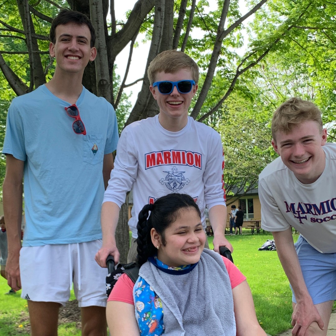 marmionacademy's tweet photo. Several juniors and seniors had the opportunity to work with students at Hope D Wall School in Aurora last week helping to lead motor skills activities and their inaugural track &amp; field meet. It was an amazing day spent with amazing people! #FaithInAction https://t.co/klyOZb1jzz