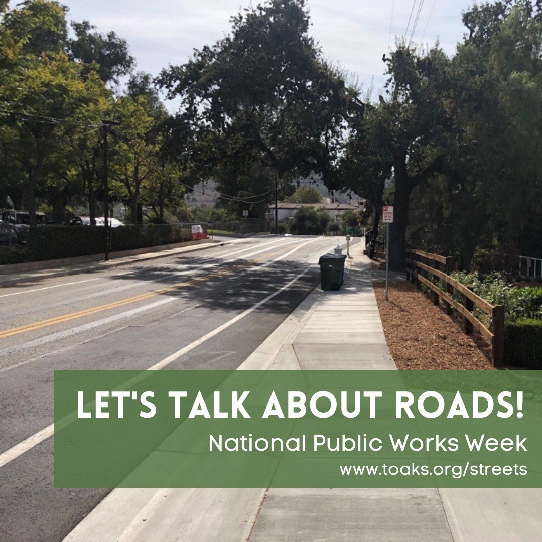 CityofTO's tweet photo. Did you know that our PW Department maintains about 380 miles of roads in Thousand Oaks? 🤯 This year alone, we are paving 63 miles of these roads during our #pavingproject. 🛣️ These are one of our most essential and critical assets of the City❗ 😮🌳 https://t.co/9hJRr7AxJ9