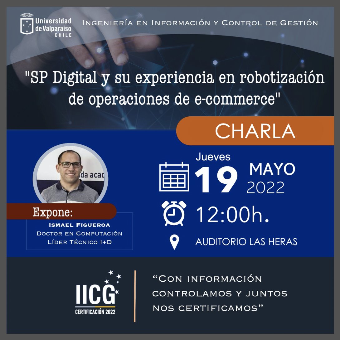 FACEAUV's tweet photo. 👉🏻  Este jueves 19 de mayo a las 12:00, lo invitamos a la conferencia "SP Digital y su experiencia en robotización de operaciones de e-commerce" a realizarse en el auditorio ubicado en en el Campus Las Heras, de las Heras 6, Valparaíso @FACEAUV  @AuditoriaUV https://t.co/hMOrdf4WJq
