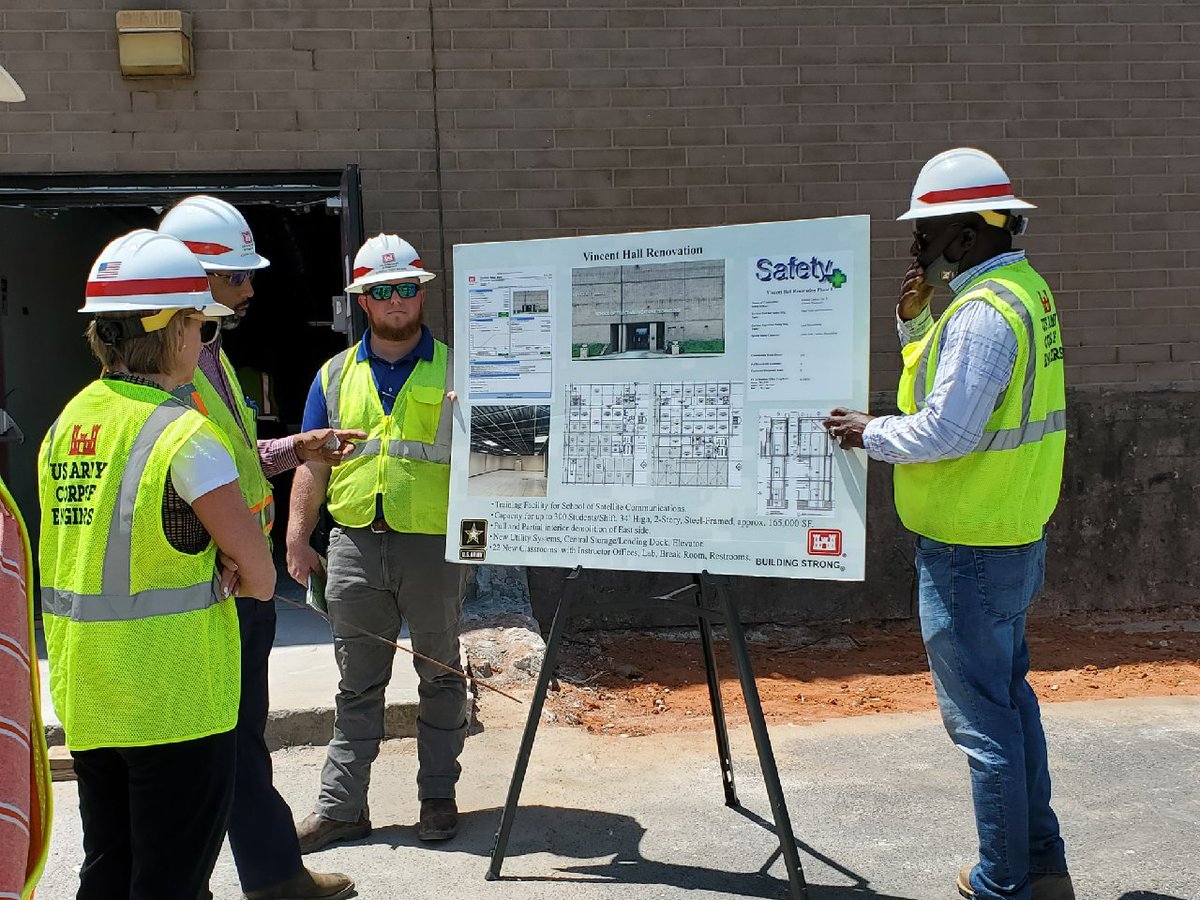 USACEHQ's tweet photo. Dr. Christine Altendorf, U.S. Army Corps of Engineers Director of Military Programs, recently toured the major military construction projects within the @AtlantaCorps. @USArmy @TeamEglin @FortGordonMWR @TeamTyndall 
 #militaryconstruction #MILCON https://t.co/tZsRGedDx9