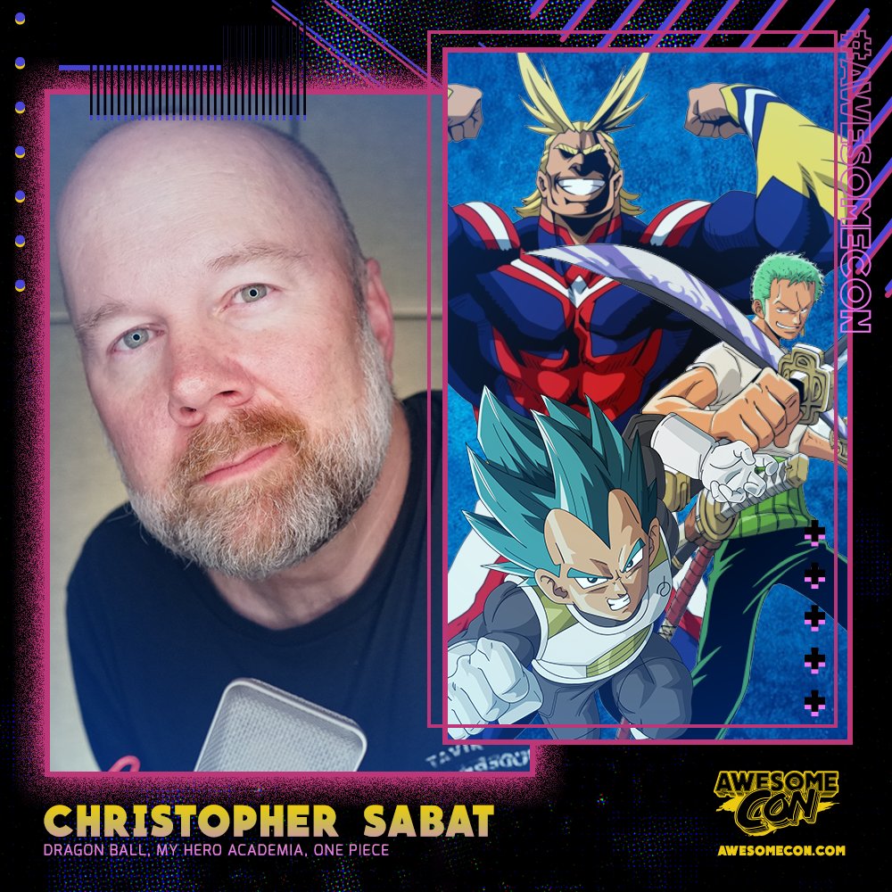 Awesome Con on X: Meet voice actor Christopher Sabat at #AwesomeCon!  @JustChrisSabat is the voice of #DragonBall's Vegeta, #OnePiece's Zoro,  #MyHeroAcademia's All Might, and tons more! 🎟️ Badges:   👤 Guests