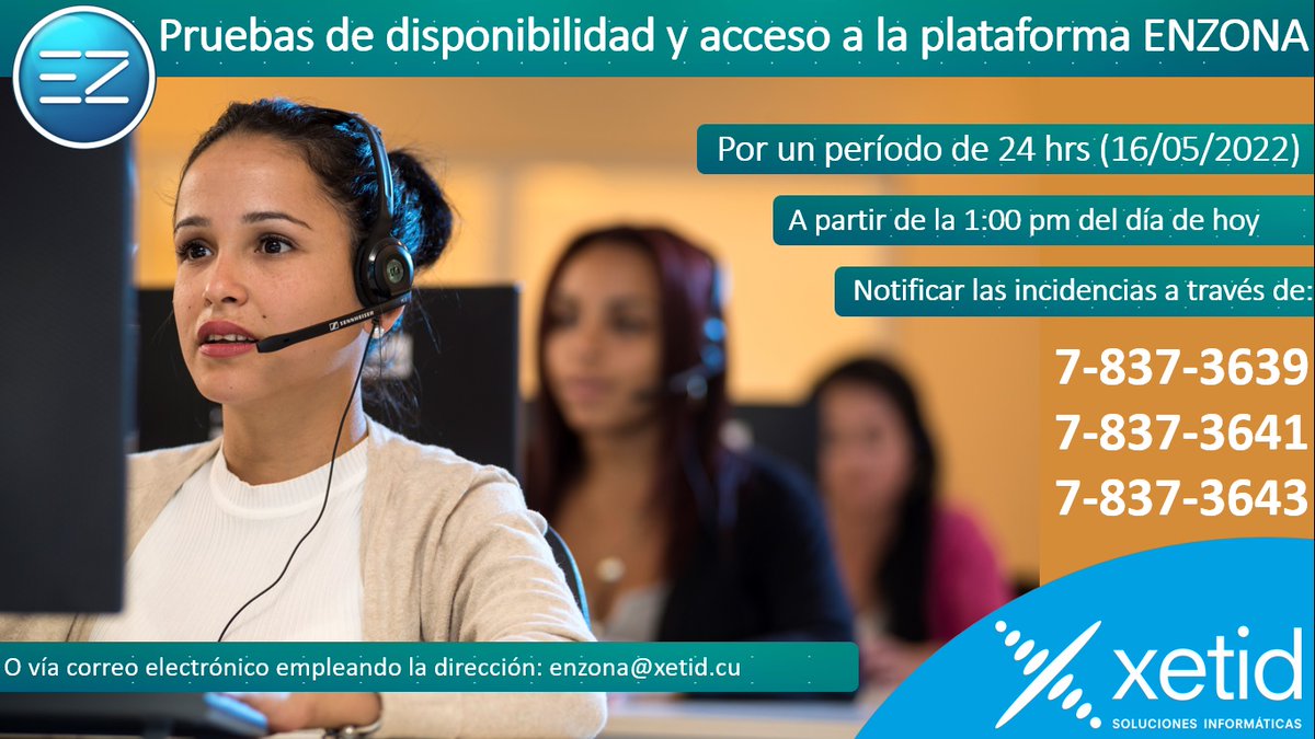 ENZONA_BX's tweet photo. Como parte de las acciones de restablecimiento de los servicios de #ENZONA, iniciamos las pruebas de disponibilidad y acceso por 24 hrs iniciando a la 1pm de hoy 16/05. Acceda a la plataforma y notifique las incidencias a través de nuestros canales, gracias por su colaboración https://t.co/YwM5GFZRmJ