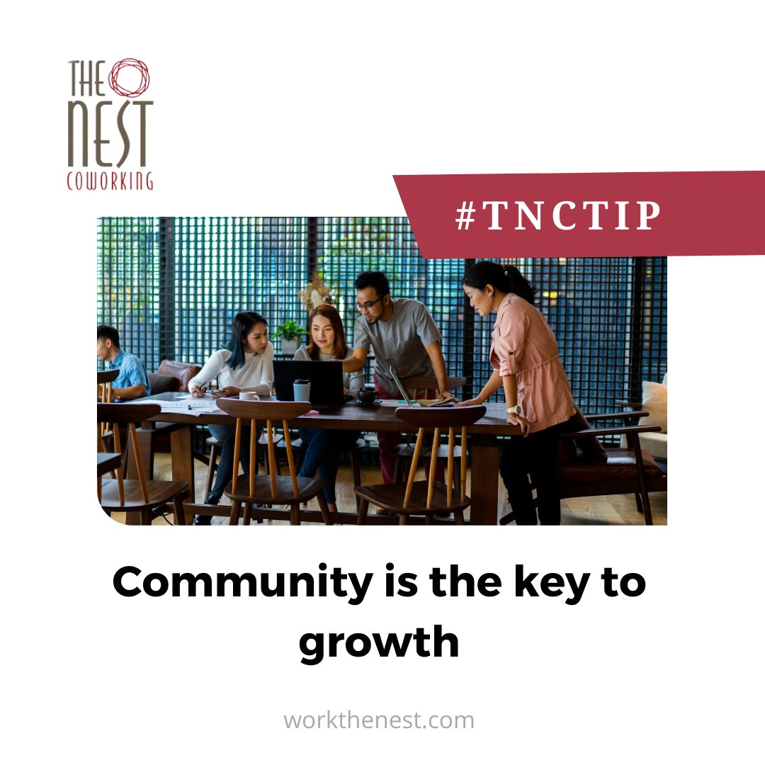workthenest's tweet photo. #TNCTip Don't forget about the *community*! A good coworking space should have a strong community of people looking for the same things you are: connections, collaboration, and growth. Take some time to talk to the people who work there and see if you think they'd be suitab ... https://t.co/OsTHTsFp0I