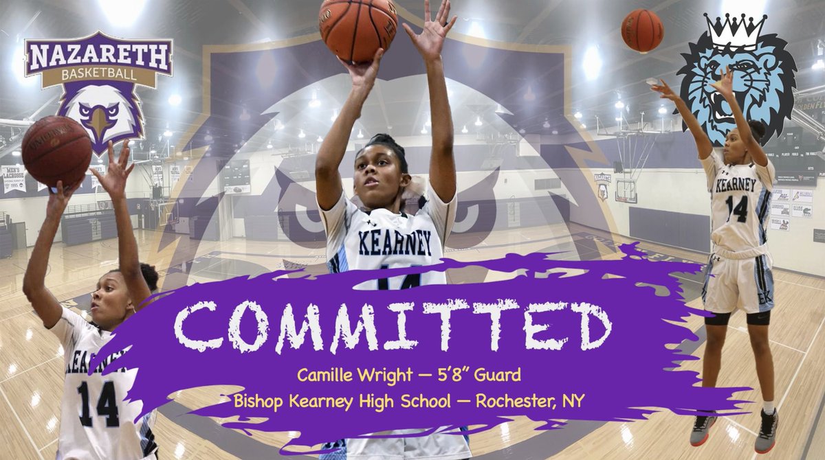 Nazareth_WBB's tweet photo. Next up!

🏀Welcome Camille Wright!! Camille comes to us from Bishop Kearney HS and is no stranger to Naz or Naz Hoops. Camille is a business major and was with us last year while she recovered from surgery!! #nazhoops #nazarethcollege #naznation #recoveredandready #sectionv https://t.co/CrX2lSS6m6