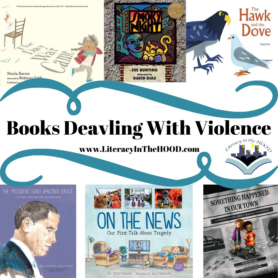 LiteracyNHood's tweet photo. With all that is happening it can be challenging to talk to kids about it all.  We put together a list of books to help.

 𝒑𝒖𝒓𝒄𝒉𝒂𝒔𝒆 𝒕𝒉𝒆𝒔𝒆 𝒃𝒐𝒐𝒌𝒔 𝒂𝒕 
https://t.co/nPL2njCHoq

#LiteracyInTheHood #BeAReadingRoleModel #ReadingRoleModel #ReadFor15Mins https://t.co/4oWloKJFuK
