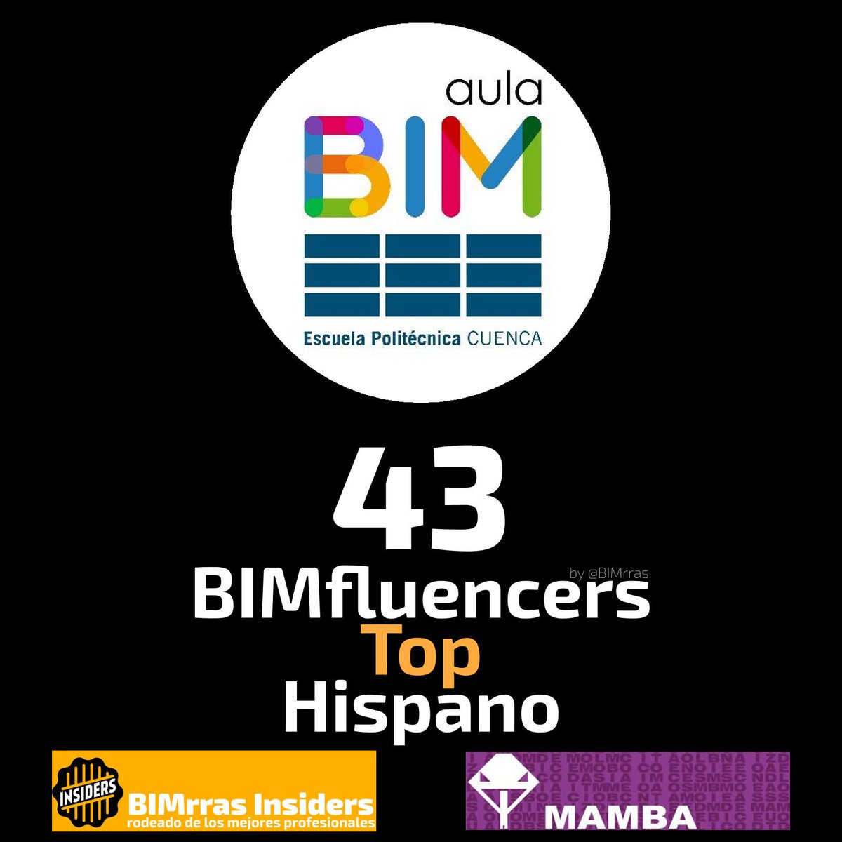 En la posición 43 del #BIMfluencersTopHispano se encuentra esta semana <a href="/aulaBIM/">aula BIM EPCu</a> considerada una de las 50 cuentas hispanas más influyentes sobre #BIM.

Ranking patrocinado por <a href="/BIMrras/">BIMrras</a> Insiders y @MAMBAcentro

my.mtr.cool/eamjidhopa