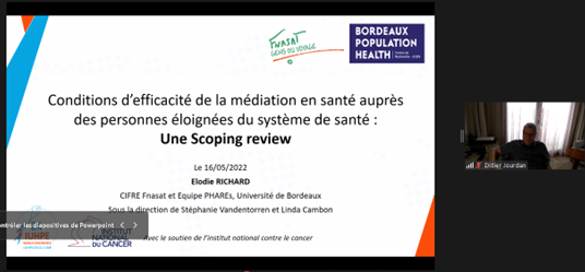 EpPiquet's tweet photo. Fière d'avoir présenter pour la 1er fois mes 1er travaux de thèse autour de la #mediationensante, fruit d'une belle collaboration avec #fnasat et @Isped_Bordeaux
@IUHPE2022 https://t.co/arHyzFom6w